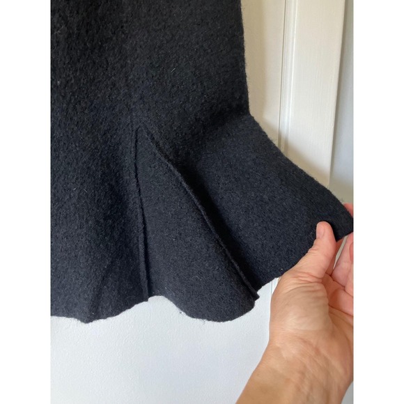 100% Wool Skirt Black Tulip Hem Made in France Size 11/12 - Picture 4 of 6